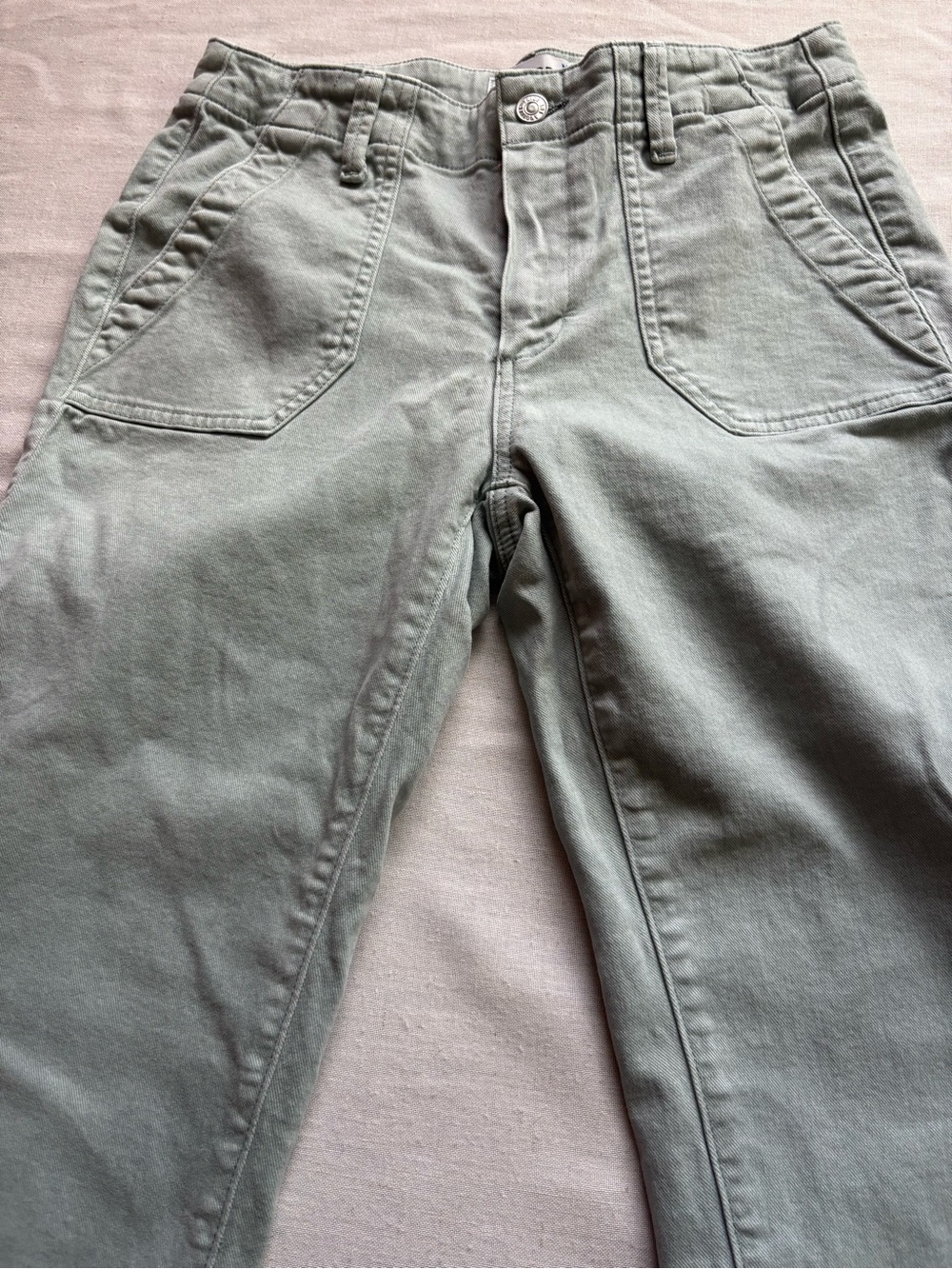 Paige Mayslie Mid Rise Straight Ankle Jeans Vintage Dusty Sage Size 27 Style 760 - Picture 7 of 13
